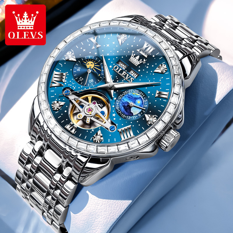 OLEVS Designer Fashion Business Watch Waterproof Luminous Luxury Mechanical Watches Men's Outdoors Sports Watches Free Shipping Wholesale