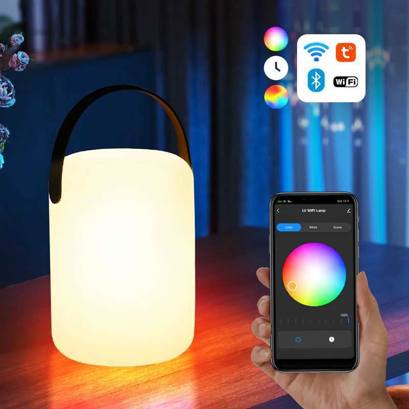 16 Color Tuya Portable Lamp Intelligent Remote Control RGB LED Outdoor Waterproof Cordless Table Lamp Camping USB Night Light M251201
