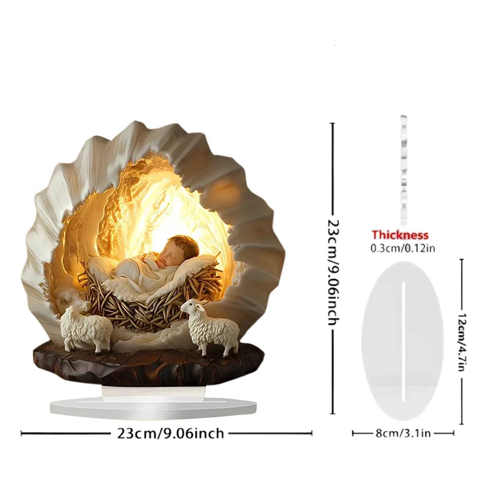 Small Nativity Scene The Birth of Jesus Decor Sleeping Baby Jesus Figurine Table Sign for He H251129