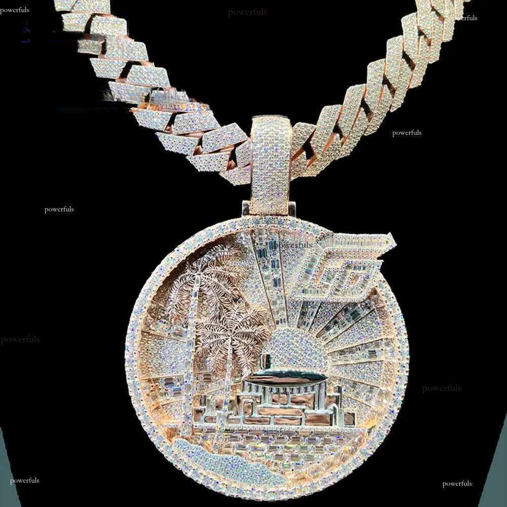 Custom Sier Full Moissanite Creative Design Men Cuban Big Charm Necklace Pendant