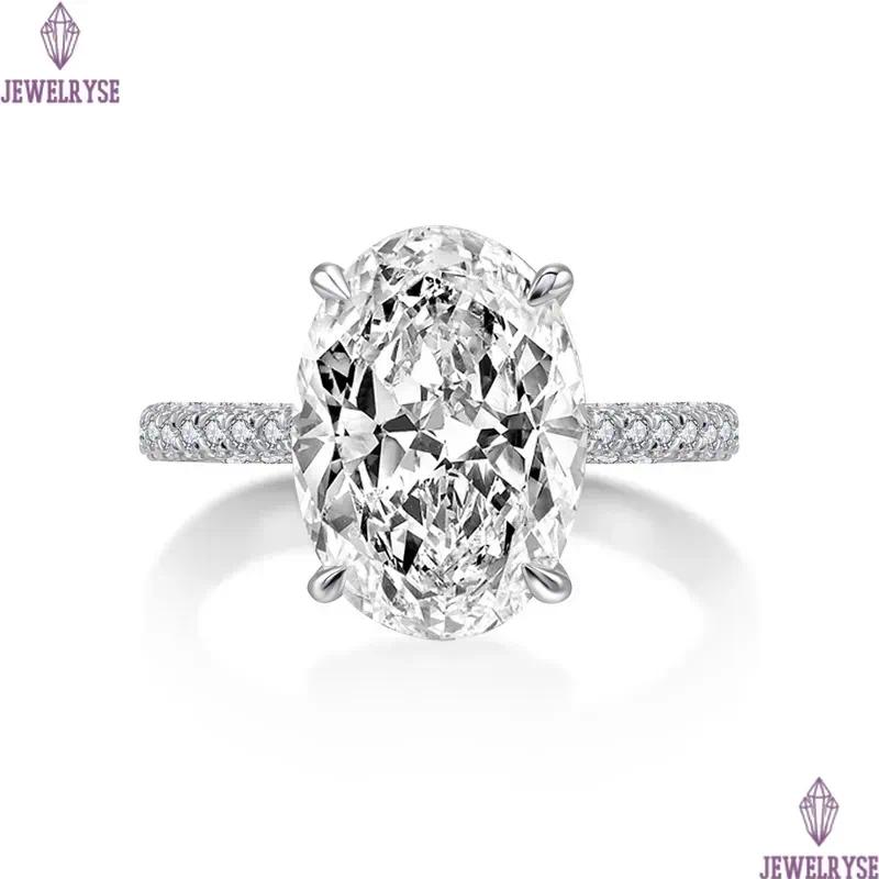 2025 Choucong Brand Top Sell Sparkling Wedding Rings Luxury Jewelry Oval Cut White Moissanite Diamond Real 100% 925 Sterling Silver Women Bride Ring G