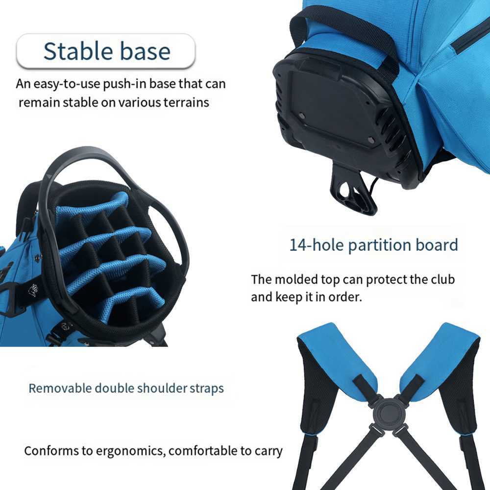 Golf Stand Bag 14 Way Top Dividers FullLength with Stand 7 Pockets Lightweight Golf Bag for Men Dual Strap Rain Hood J250930
