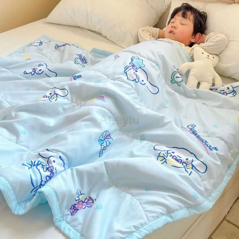 Sanrio Hello Kitty Kids Air Conditioning Quilt Kuromi Cinnamoroll Melody Summer nap blanket machine washable Sofa Blanket H251201
