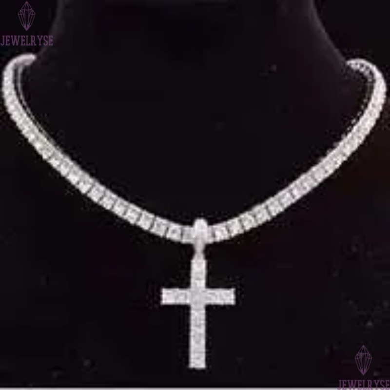 Pendant Necklaces Real 4mm With GRA Sterg Sier Moissanite Tennis Necklace Women Men Chain Fine Jewelry NecklacePendant