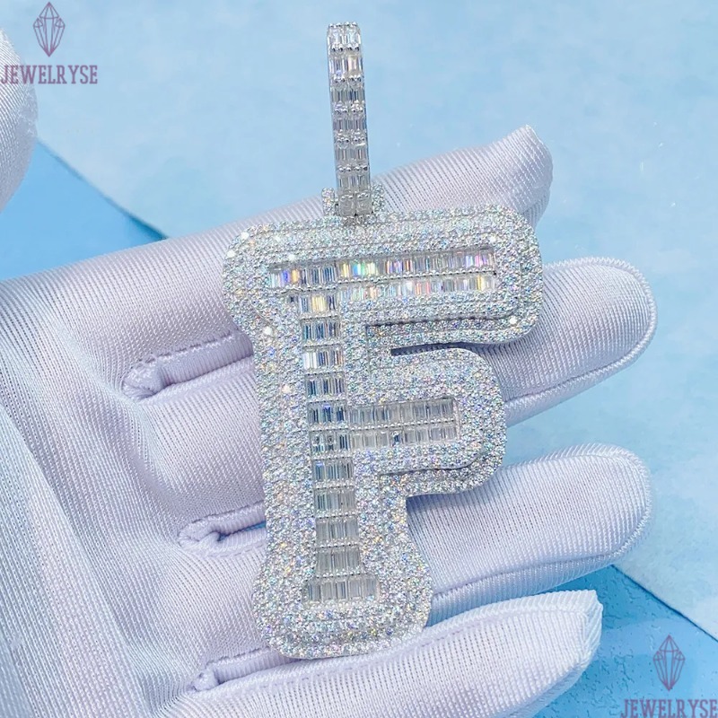 sterg sier fashion jewelry pendent necklaces hiphop moissanite dia custom letter pendant for gift