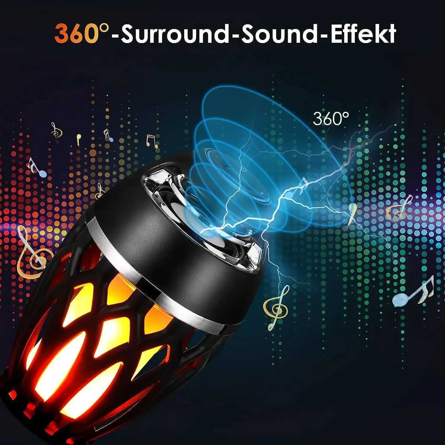 USB Charging Wireless Bluetooth Speaker Flame LED Lamps Small Outdoor Bluetooth Flame Atmosphere Light For Camping Desktop M251201