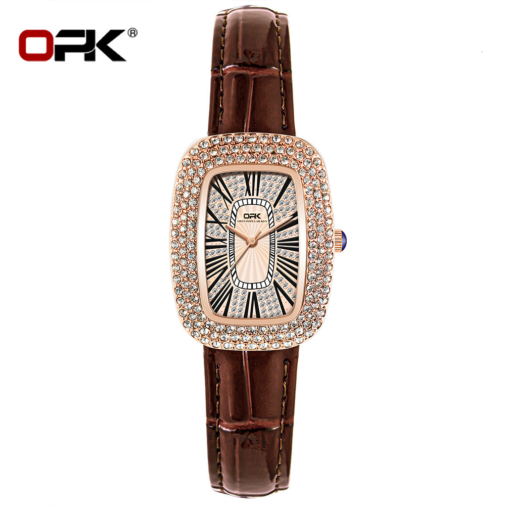 OPK Free Shipping New Designer Watch Manufacturer Wholesale One Piece Dropshipping Hot Selling Diamond-encrusted Simple Elegant Quartz Watch Women