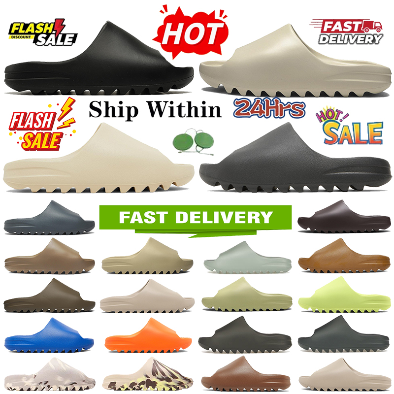 Designer Slippers for Men Women Sandals Slides Rubber Sandal Flats Heel Summer Beach Outdoor Slipper Black Resin Bone Womens Flip Flops Casual Slide Mens Shoe