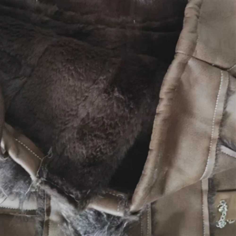 Winter Lambswool Turn Down Collar Velvet Inner Sleeve Furry Faux Leather Integrated Cotton Streetwear PU Parkas Long Sleeve TopsT251201