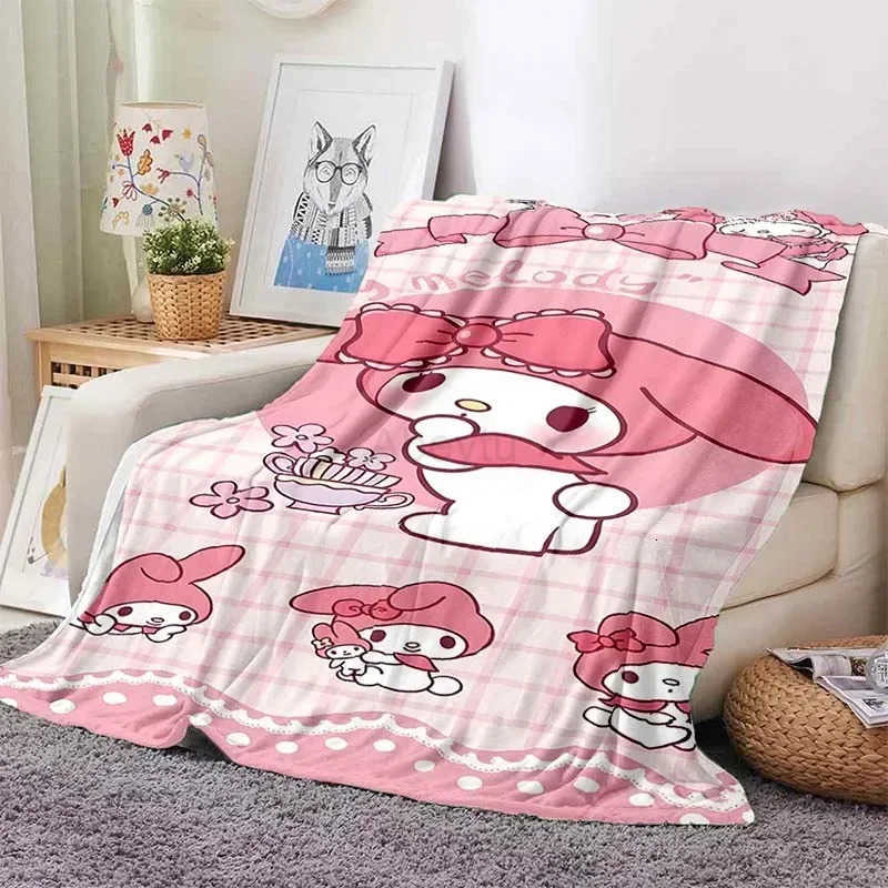 Sanrio Large Size My Melody Blanket for Sofa Hello Kitty Soft Flannel Throw Fluffy Bed Blanket New Born Winter Warm Blanket Gift H251201
