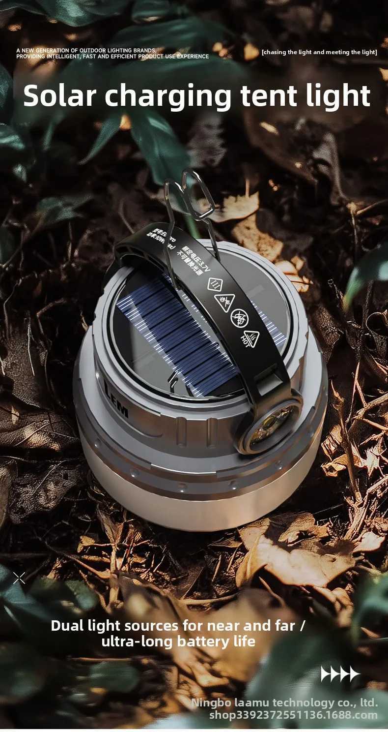 LEM outdoor camping light long battery life solar portable charging camping tent ambient light hanging light M251201