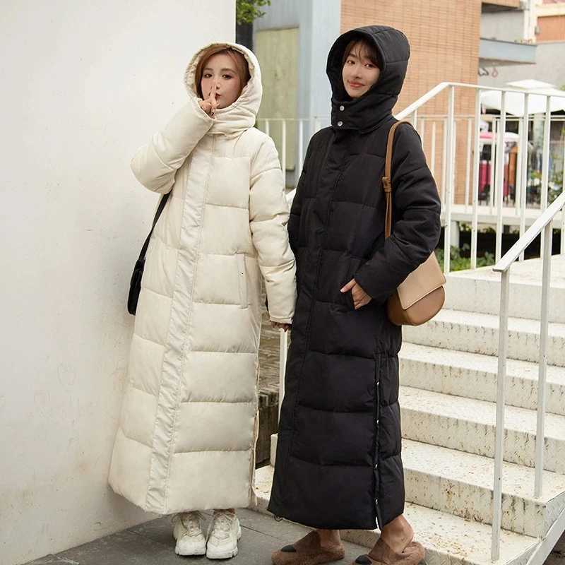 New Winter Women Cotton Coat Korean Loose Thicken Warm Lengthen Down Cotton Coat 2025 Women Hooded Long Parkas Plus Size OutwearT251201
