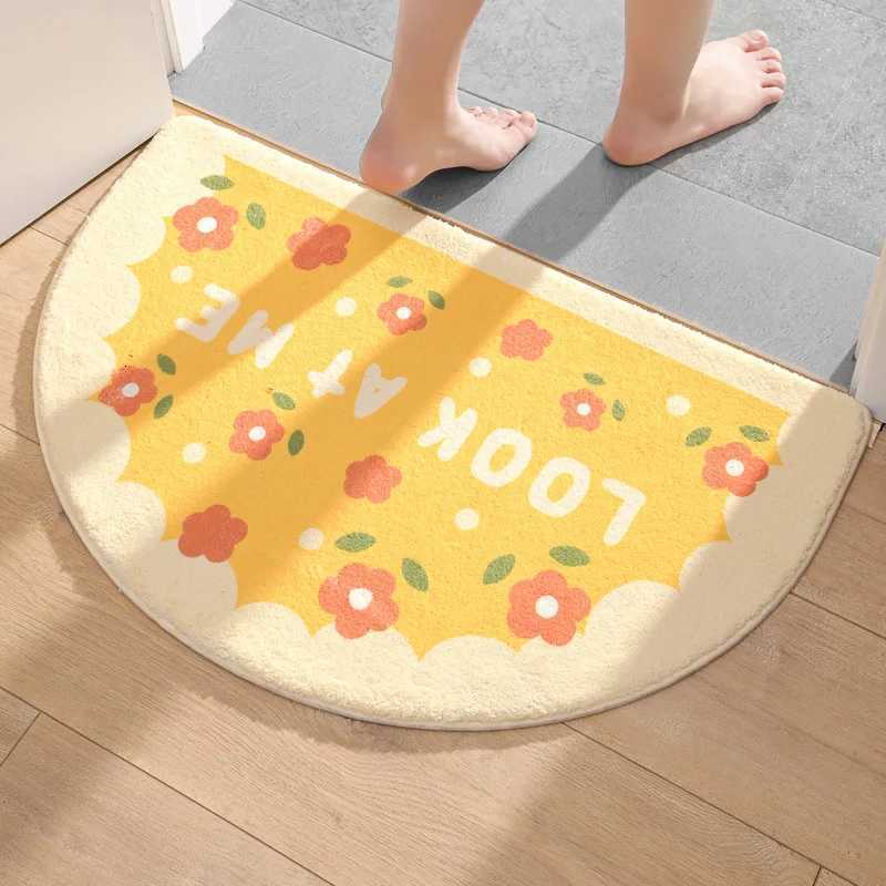 Ins Simple Bath Mats Small Fresh Flowers Floor Rug He Entrance Carpet Bedro Toilet Bathro Door Absorbent Non-Slip Foot Pad H251129