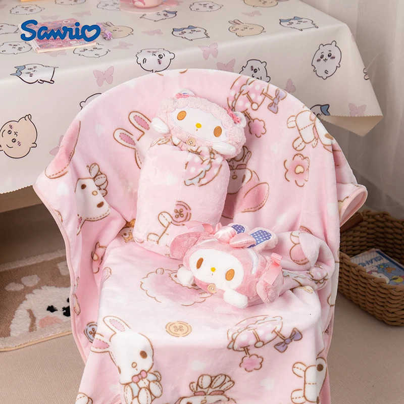 Sanrio Cartoon My Melody Warm Blanket Japanese Style Nap Blanket Portable Travel Blanket Pink Comfortable Flannel Blanket Girl H251201