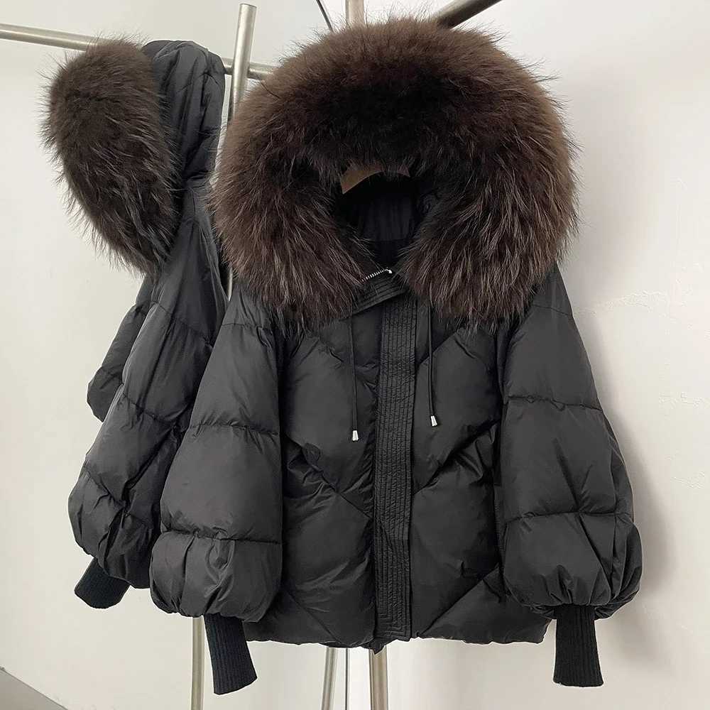 Down Jacket Women Winter Real Fox Fur Raccoon Fur Collar Hooded Duck Down Coat fur Detachable Thick Loose Streetwear OuterwearT251201