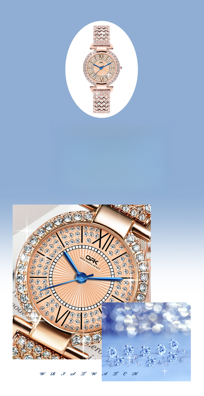 OPK Free Shipping New Designer Watch Manufacturer Wholesale Cross-border Hot Selling Diamond-studded Elegant Fashion Quartz Watch Women's Watch F