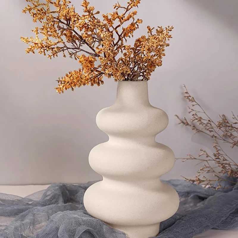 Plastic White Vase He Living Ro TV Cabinet Decorative Ornaments Flower Table Decoration Crafts 215145cm Y251201