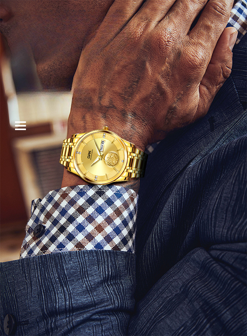 OPK Free Shipping New Designer Watch Manufacturer Wholesale Dropshipping Cross-border Hot-selling Dual Calendar Quartz Watch Men's Watch