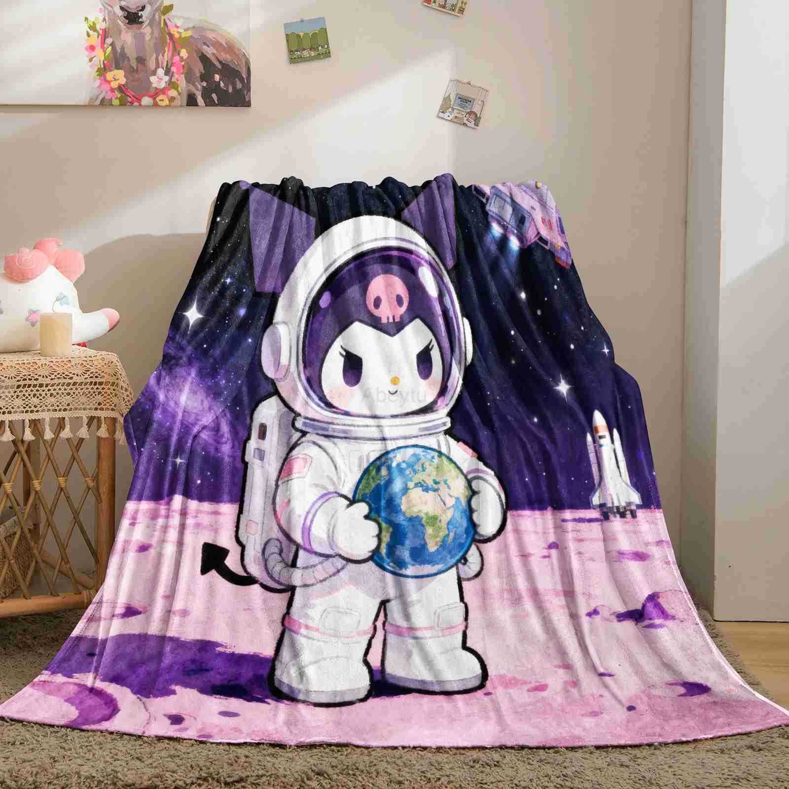 Sanrio Sanrios Kuromis Blankets Quality Soft Warm Throw Blanket Kids Couch Bed Fluffy Bedspread Cute Nap Blankets Child Holiday Gift H251201