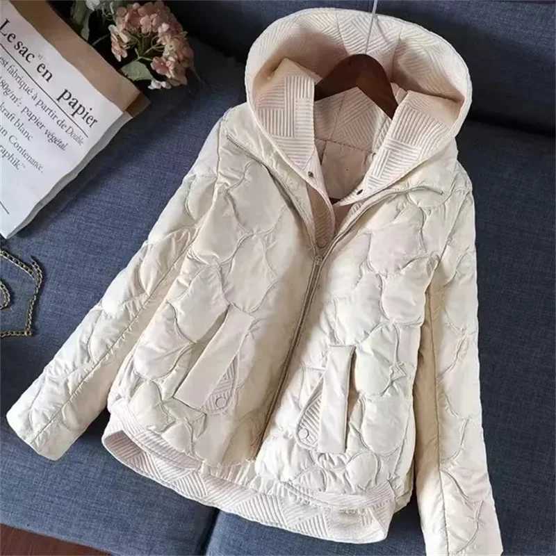 2024 New Korean Winter Jacket Women Parkas Hooded Thick Down Cotton Padded Parka Female Jacket Short Coat Slim Warm OutwearT251201