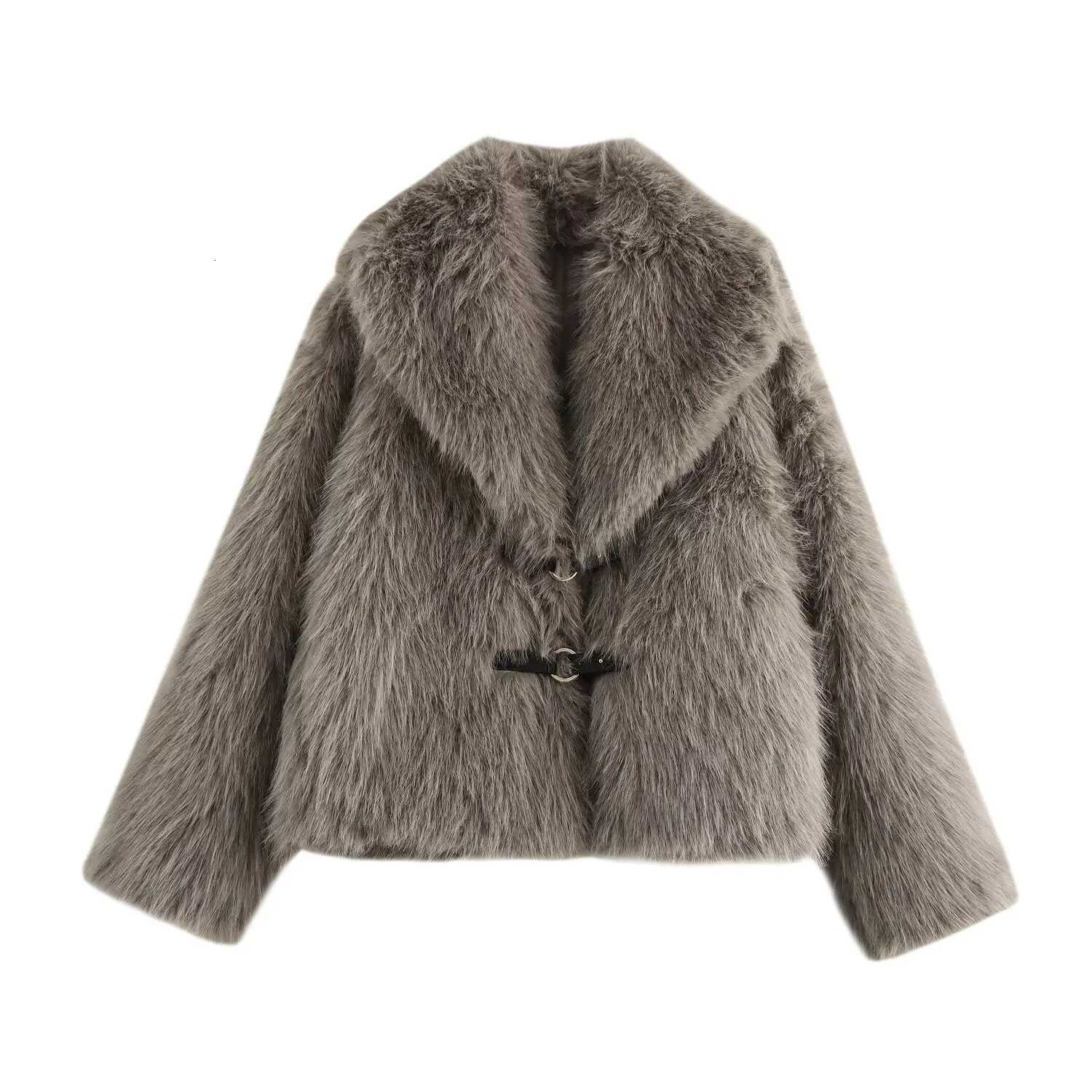 European and American 2025 autumn and winter new products hot street fashion temperament versatile faux fur effect jacketT251201