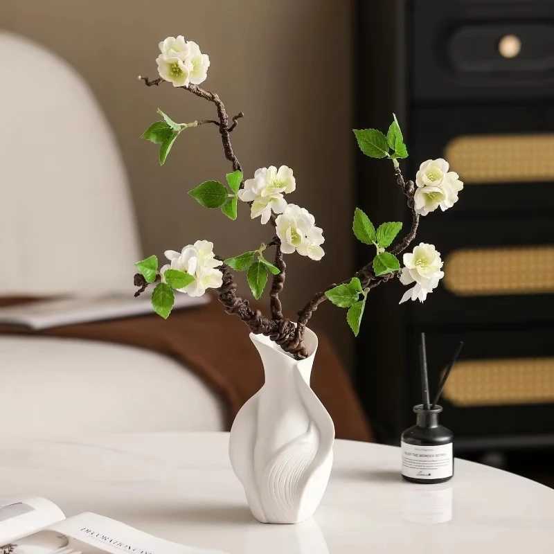 Nordic Ceramic Vase Abstract Grass Dried Real Flower Living Dinning Ro Cabinet Off Desktop Decoration Gift Y251201