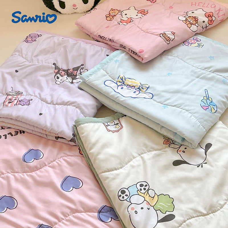 Sanrio Hello Kitty Kids Air Conditioning Quilt Kuromi Cinnamoroll Melody Summer nap blanket machine washable Sofa Blanket H251201