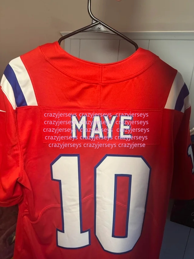 Custom Football Jersey Drake Maye Stefon Diggs Christian Gonzalez 12 Brady Mike Vrabel Dobbs11 Maye10 Wooldridge17 Henderson32