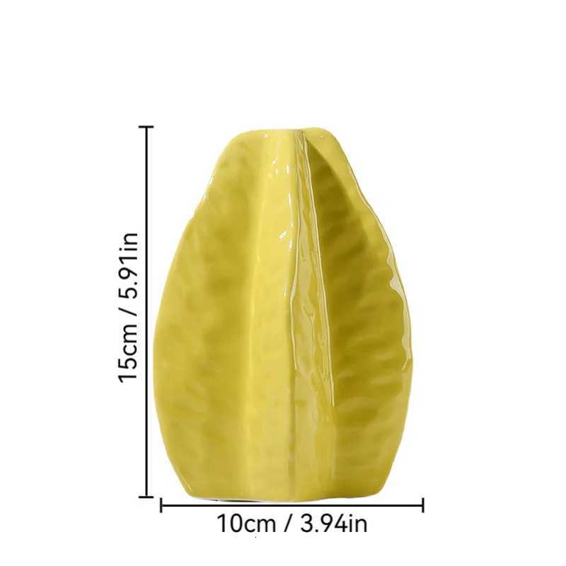 Ceramic Vase Carambola Lovely Star Fruit Shaped Vase Fruit Ornament Floral Arrangement Accessories Terrarium He Decoration Y251201