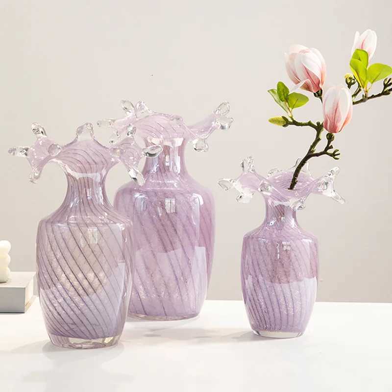 Vase ple Wavy Pleats Flower Vase Flower Arrangement Accessories Hydroponics Terrarium He Decoration Accessories Y251201