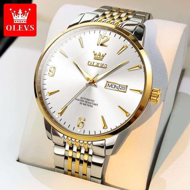 OLEVS Designer Classic And Minimalist Women's Watch Double Calendar Fashionable Business Luminous Waterproof Men's Watches Luxury Free Shipp