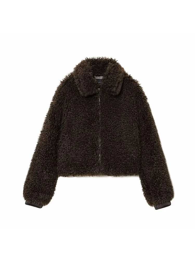 Women 2025 Winter New Style Women Clothing Faux Fur Effect Short Coat Lamb Wool Coat Fur OuterwearsT251201