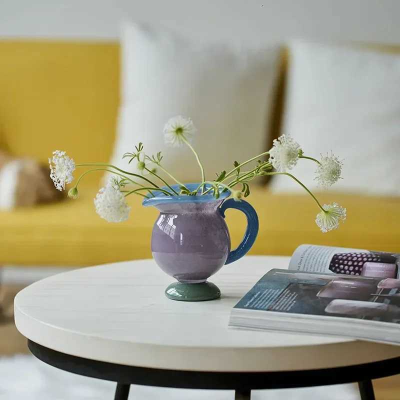 Creative Luxury Single Ear Dual Color Vase Countertop Dining Table He Soft Decoration Display Ornaments Y251201