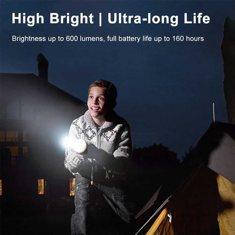 Portable Outdoor Camping Lantern Super Bright Flashlight USB Rechargeable Magnetic Work Light Dimmable Waterproof Emergency Lamp M251201