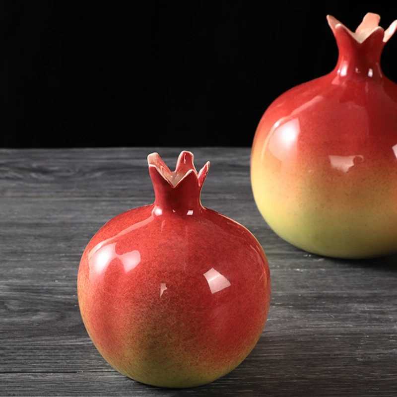 1pc Ceramic Pegranate Small Vase He Decoration Crafts Living Ro Desktop Flowerpot Decoration Off Vase Decoration Y251201