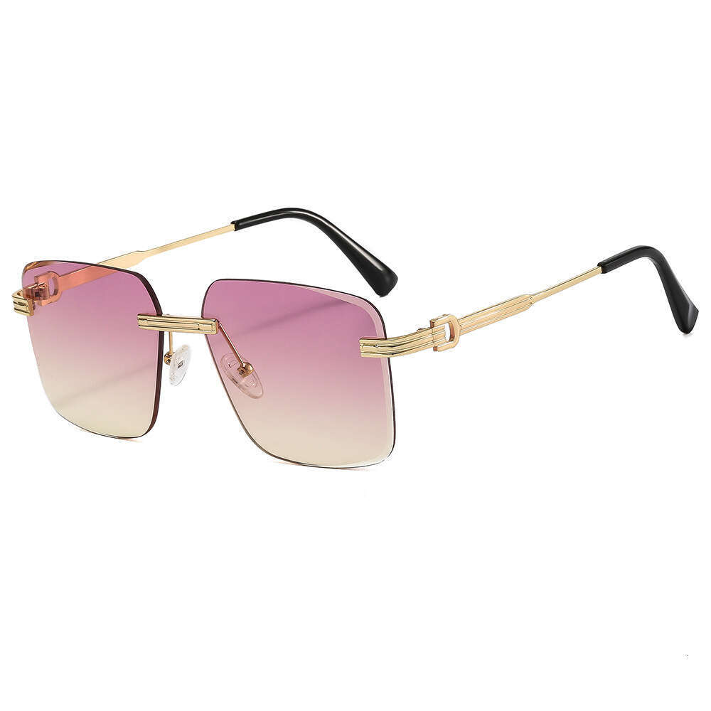 2025 Designer Women New Trendy Sunglasses Men Fashionable Black Glasses for Big Face UV Protection Rimless