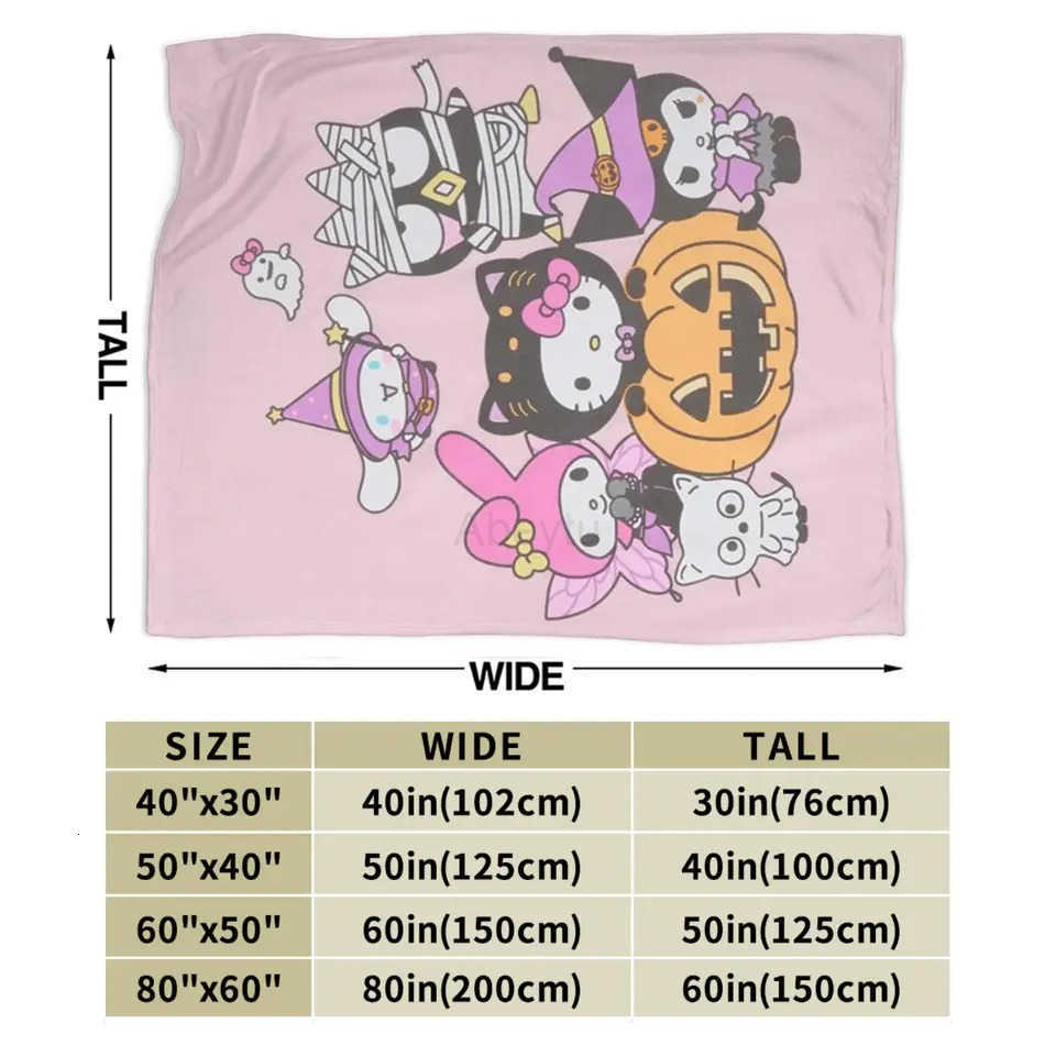 Sanrio Hellos Kittys And Friends Blanket Quality Warm Throw Blanket Winter Kids Adult Home Decor Aesthetic Bedspread H251201