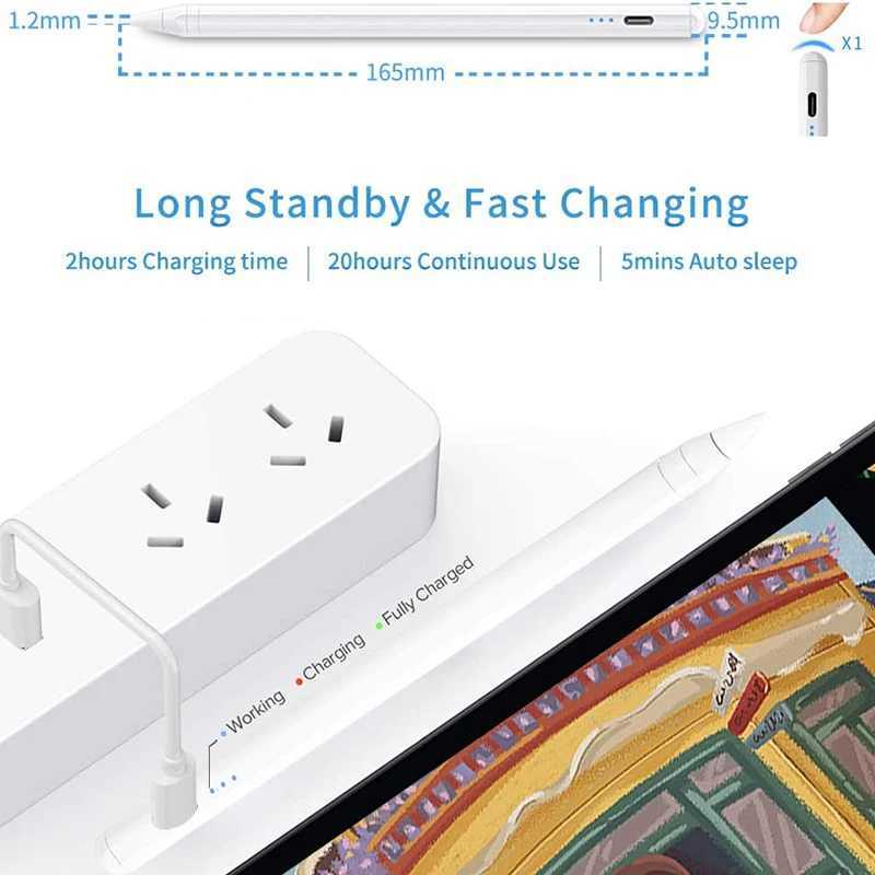 Stylus Pen For Pencil with LED Power Indicators Palm Rejection Touch Pencil for 2022 2021 2020 2019 2018 iPad pencil C251201