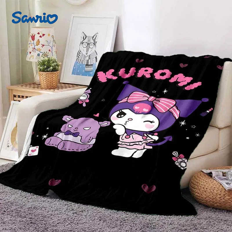 Sanrio 10 Sizes Kuromi Printed Blanket for Home Travel Soft and Comfortable Blanket for Adults and Children Cartoon Warm Blanket H251201
