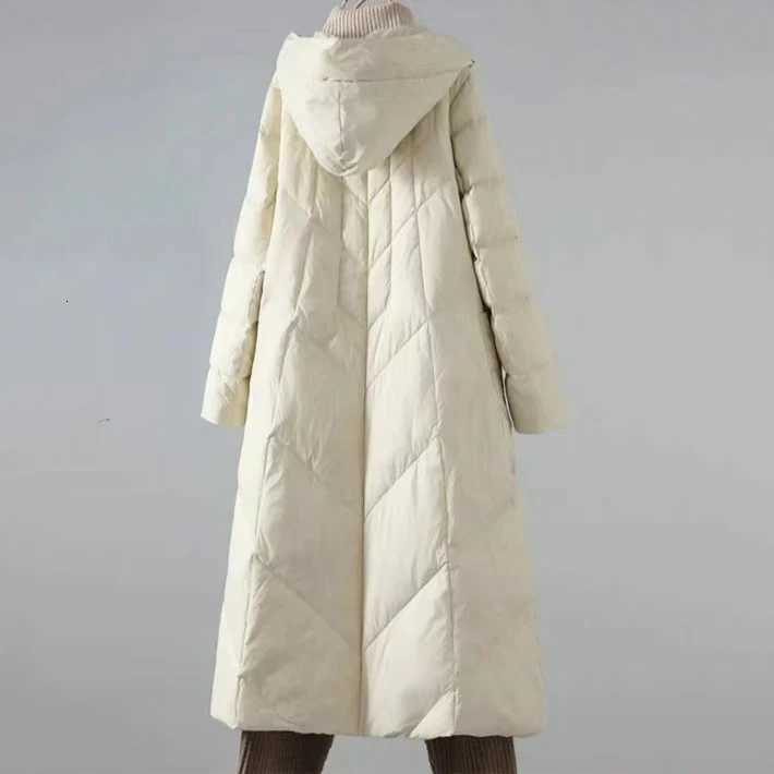 2024 Winter Puffer Coat Womens Long Warm Down Cotton Coat Korean Hodoed Cotton-Padded Coat Womens Jacket Female Casual OvercoatT251201