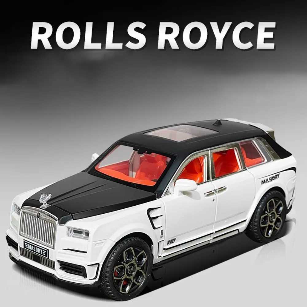 Scale 124 Rolls Royce Cullinan Mansory Car Model Toy Alloy Body Rubber Tires SUV Models Simulation Sound Light Kids Presents L251201