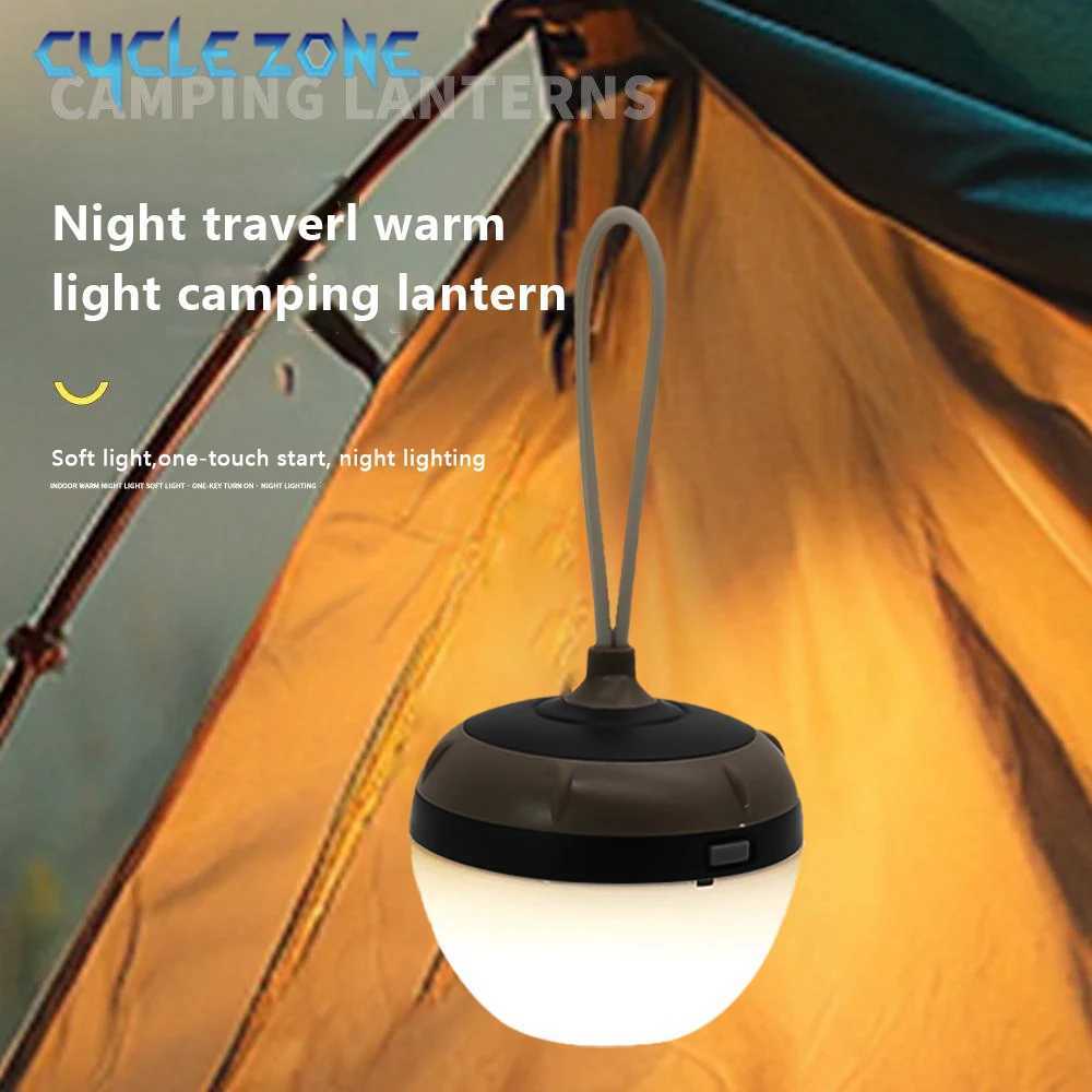 Portable Camping Lantern TYPE-C Rechargeable Outdoor Hanging Tent Lamp Atmosphere Lighting Camping Hiking Emergency Night Lamps M251201