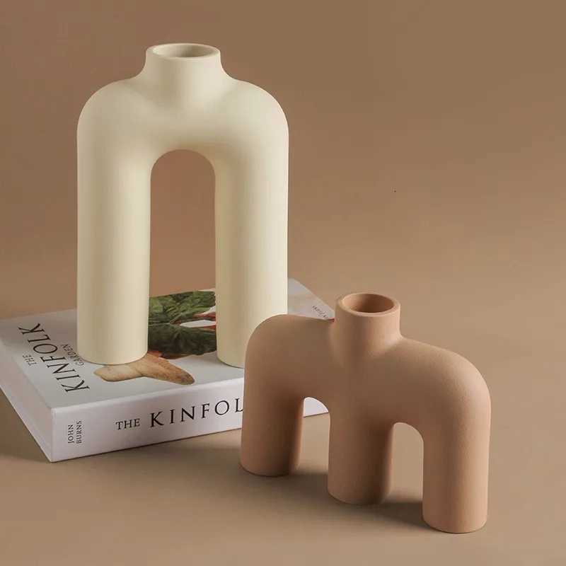 INS Ceramic Art Vase Modern Simple He Living Ro Flower Arrangement Advanced Sense Decorative Dev New Y251201
