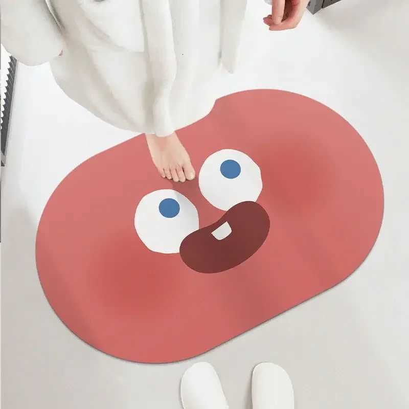 Cartoon Expression Diatoeous d Bathro Absorbent Quick Drying Foot Mat Household Wear-resistant Bathro Anti Slip Mat H251129