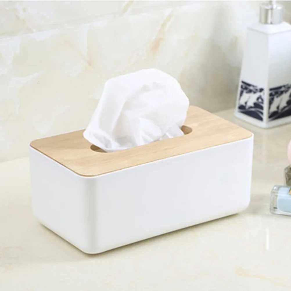 Natural Oak Box Wooden Tissue Holder For Kitchen Bathro Tissue Container Paper Box Cover Storage Organizer H251201
