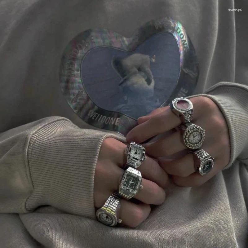 Wristwatches In Stock Watch For Men And Women Versatile Couples Simple Fashionable Retro Creative Finger Ring Ornament Gift