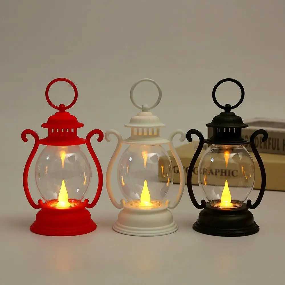 Vintage Lantern Portable Camping Light with Flame Effect Built-in LED bulb powered by Battery For Bar Restaurant Decoration M251201