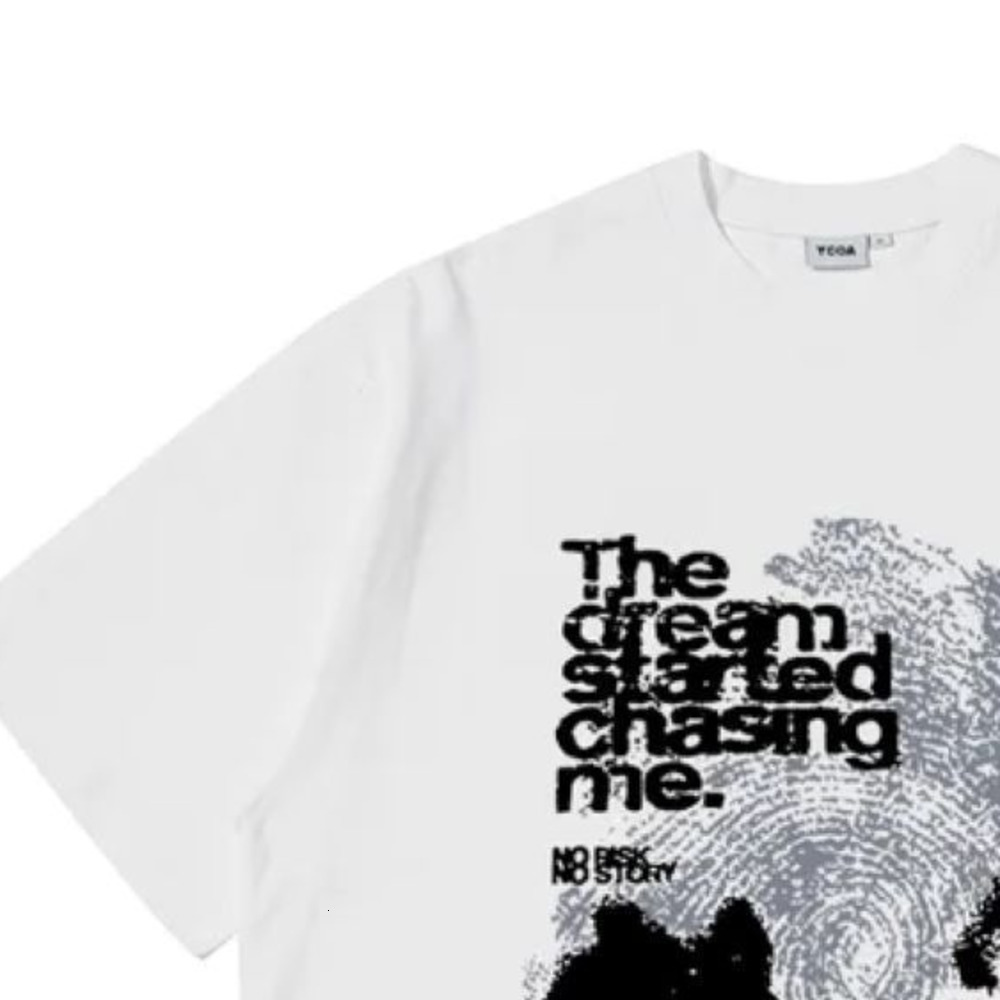 Mens T-Shirt Oversized Cotton Short Sleeve Shadow Print Y2K Top T-Shirt Harajuku Streetwear Pattern 250819