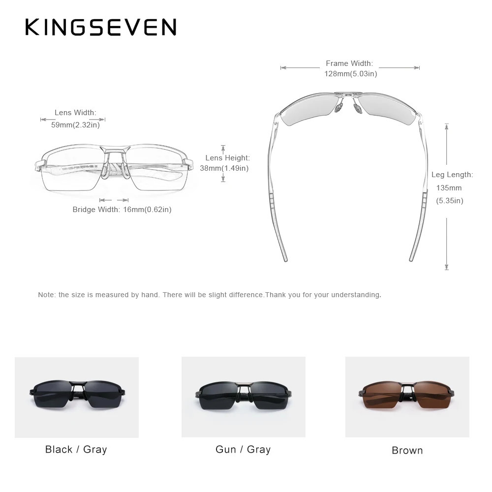 KINGSEVEN Mens Polarized Sunglasses Aluminum Frame UV400 Sun Glasses Male Eyewear Driving Glasses 251129