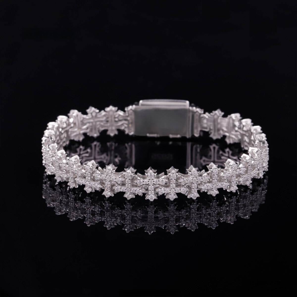 New Design Sterling Sier Gold Plated Link Ddmyaug Bracelets Iced Out Vvs Moissanite Full Dia Cross Chain Bracelet Ddmyaug